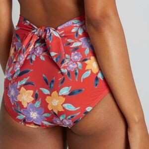 ModCloth The Tanya Crop red floral bikini plus bottom New Sz 2X